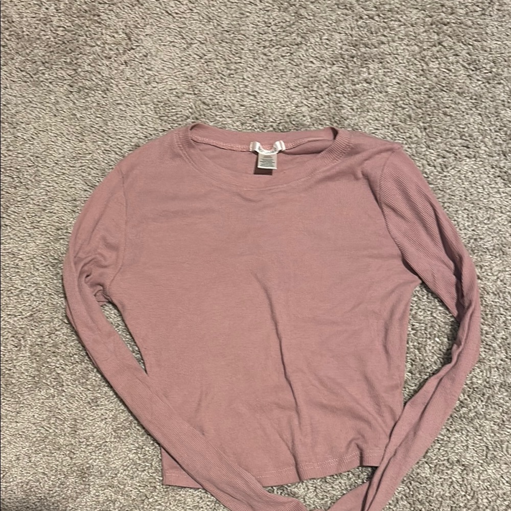 Bozzolo Pink Fitted Long Sleeve T-Shirt